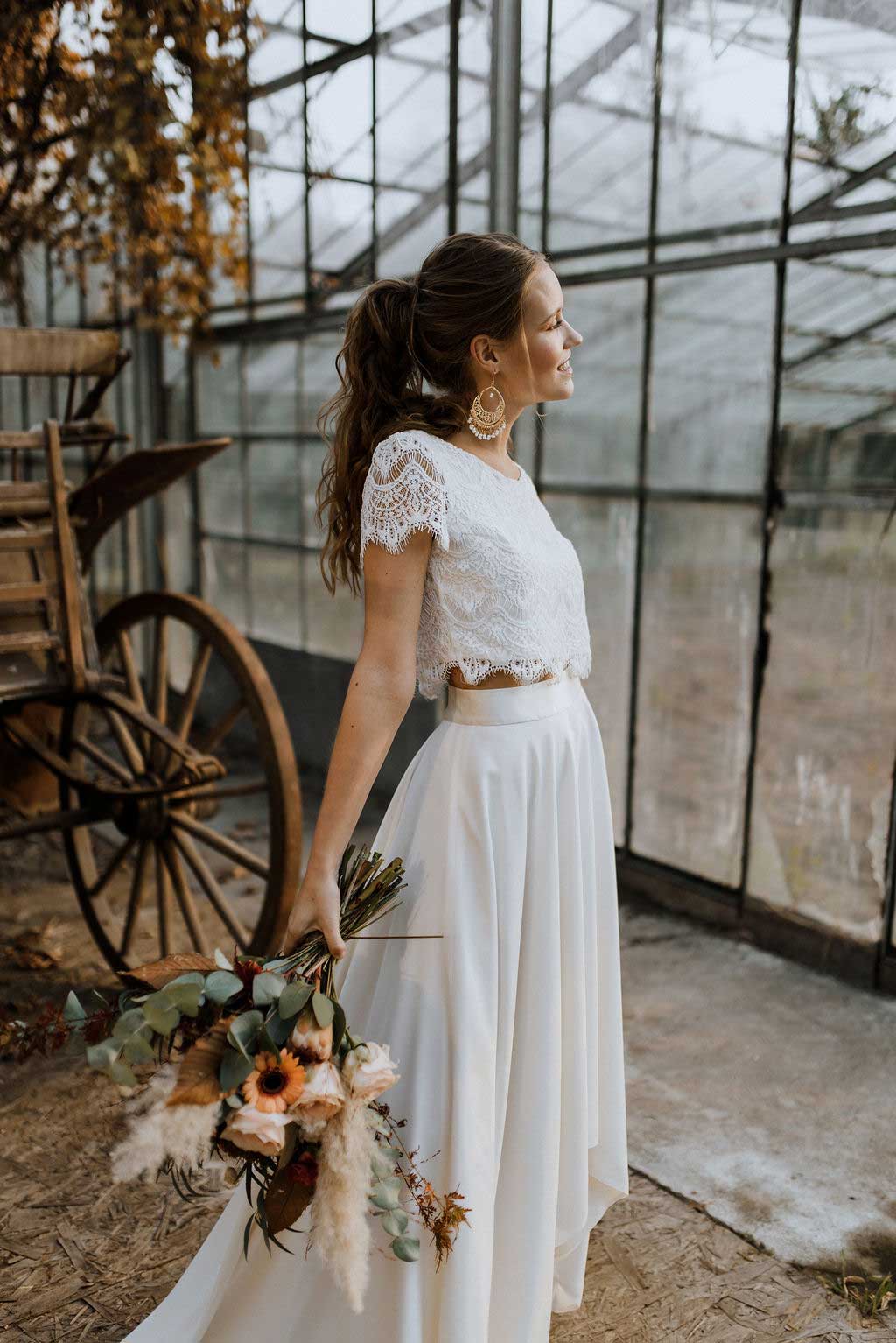 Robe de Mariée Bohème Deux Pièces