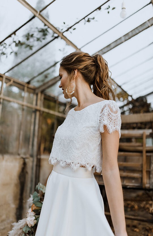 Robe de Mariée Bohème Deux Pièces