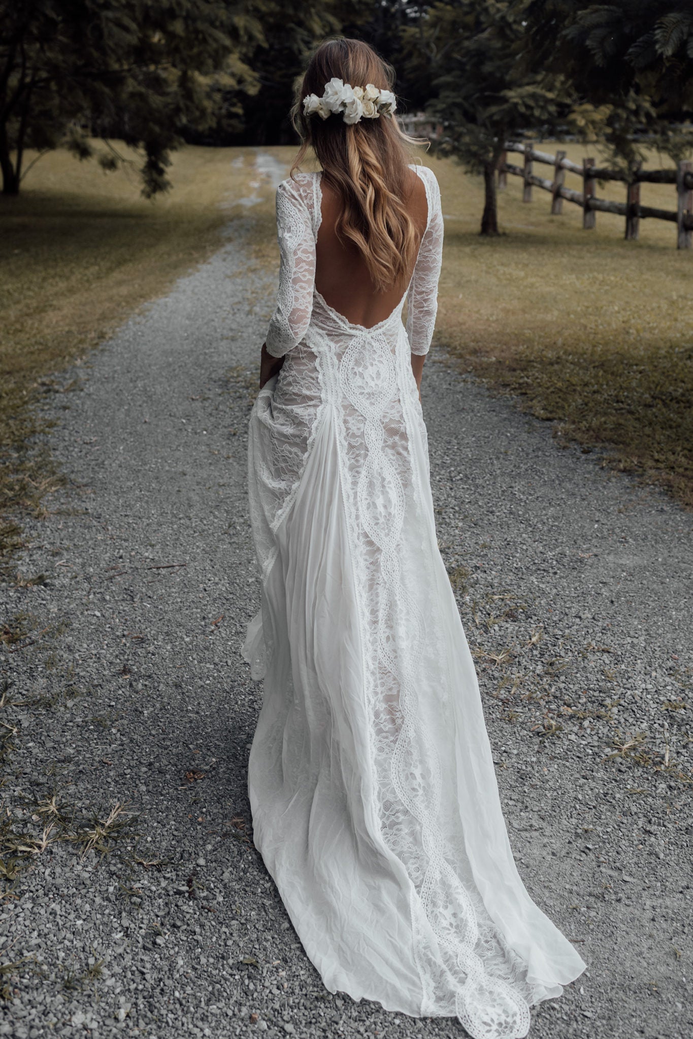 Robe Bohème Mariage Dos Nu Dentelle