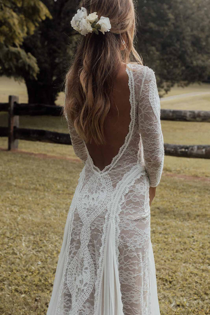 Robe Bohème Mariage Dos Nu Dentelle