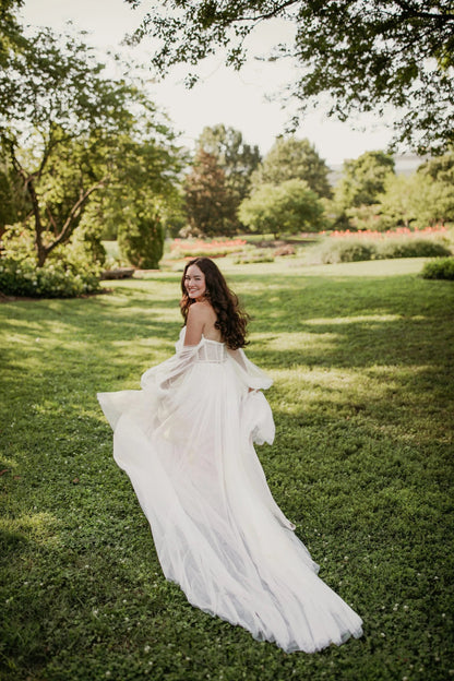 Robe Bohème de Mariage en Tulle