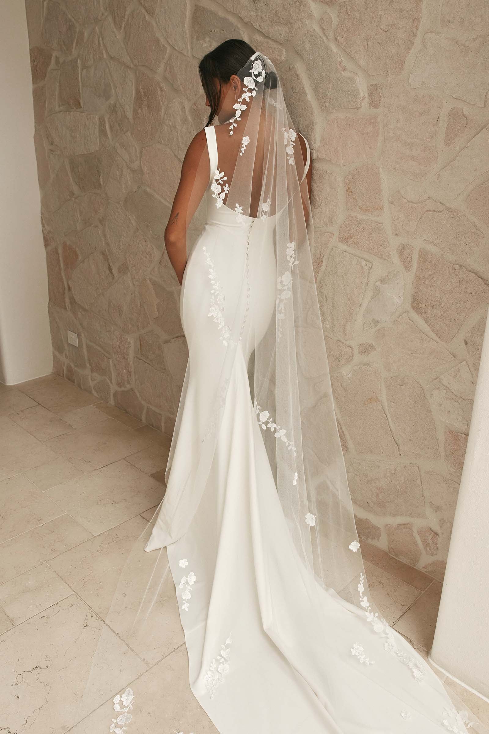 Robe de Mariage en Crêpe