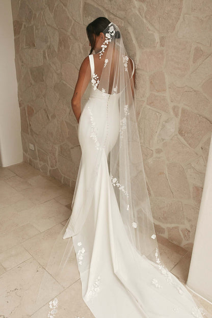 Robe de Mariage en Crêpe