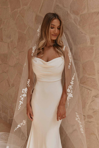 Robe de Mariage en Crêpe