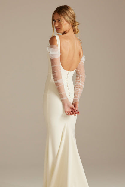 Robe de Mariage en Crêpe