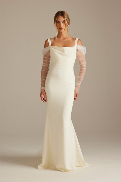 Robe de Mariage en Crêpe