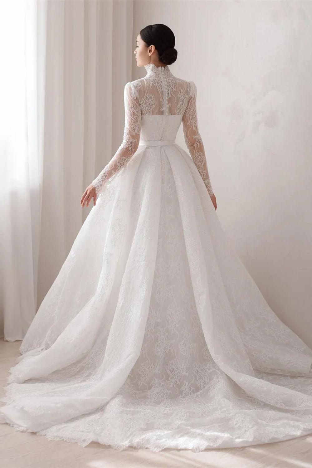 Robe de Mariée Bohème Col Montant