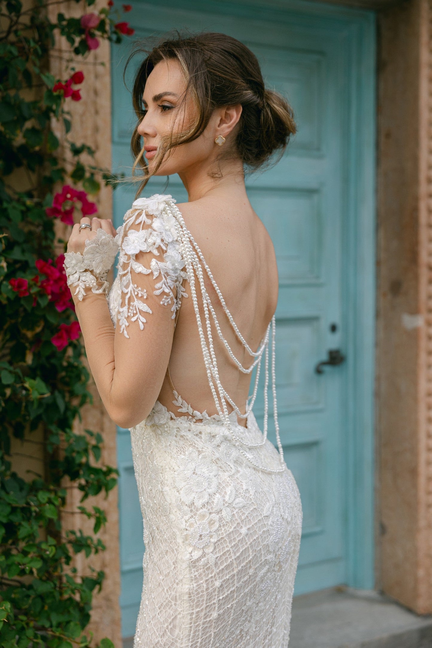 Robe de Mariée Bohème Dentelle Dos Nu