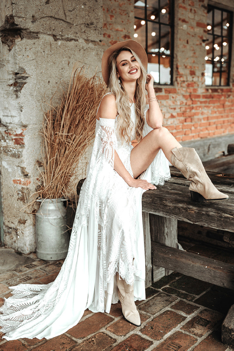 Robe de Mariée Bohème Mousseline