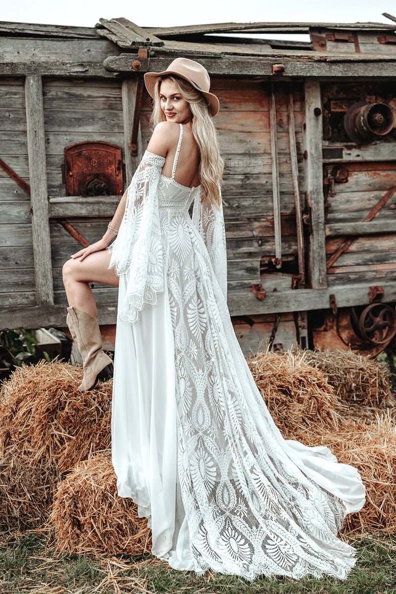 Robe de Mariée Bohème Mousseline