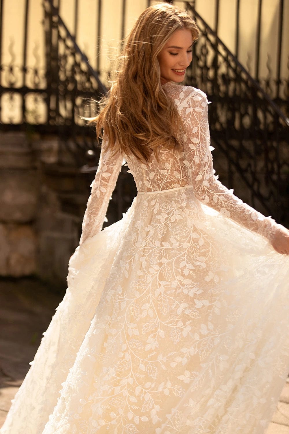 Robe de Mariée avec Manches Longues