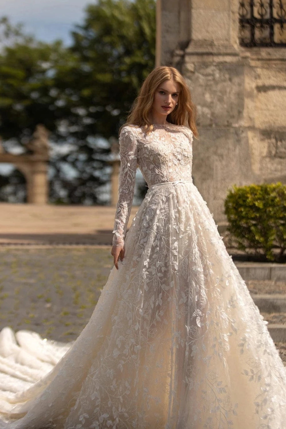 Robe de Mariée avec Manches Longues